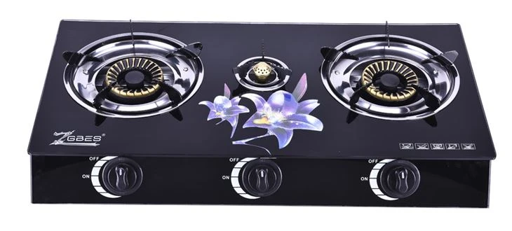 Triple Burner 6mm Tempered Glass Gas Stove Kitchen Cooker